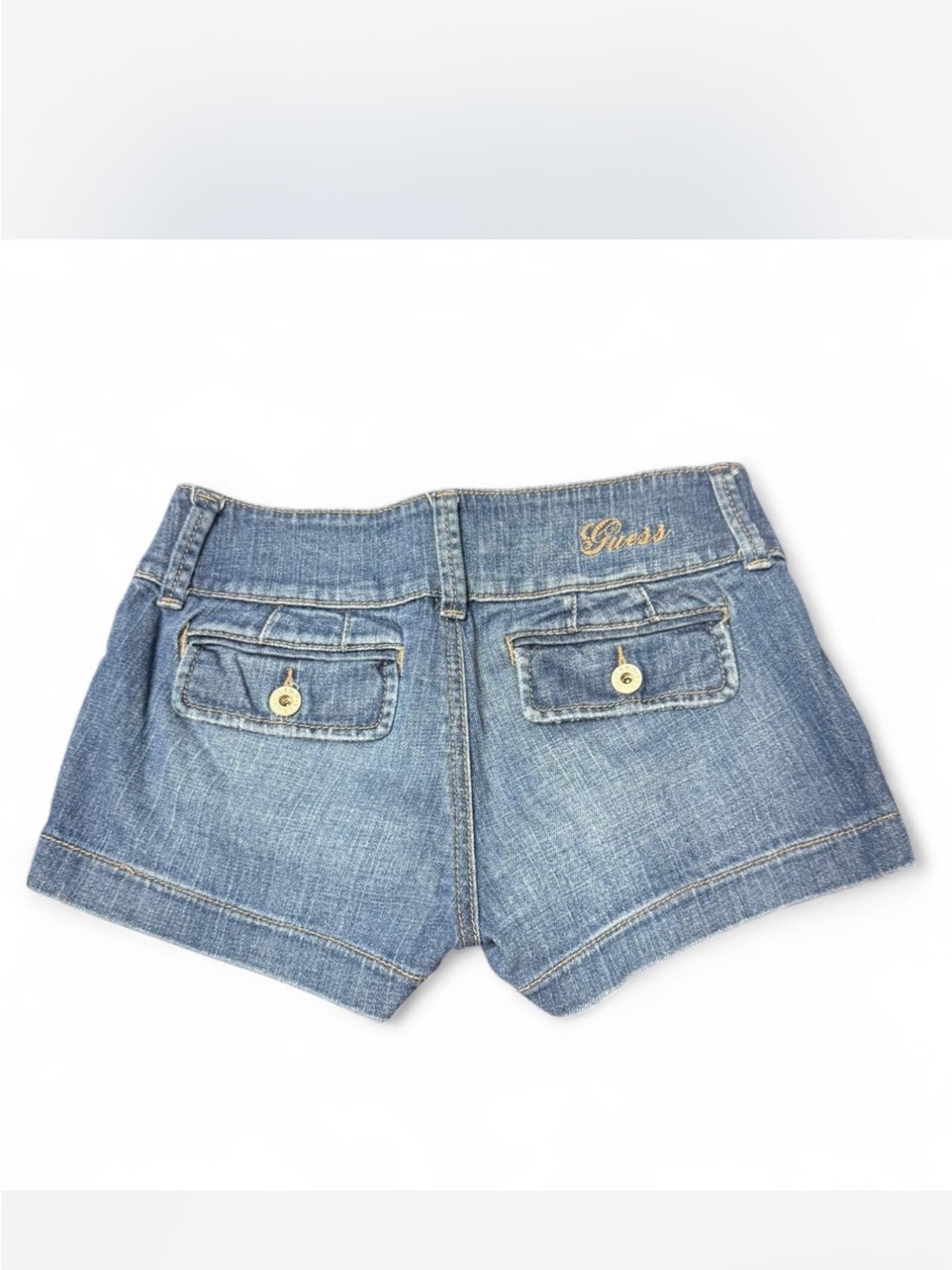 GUESS Blue Denim Jean Shorts with Back Flap Pockets
